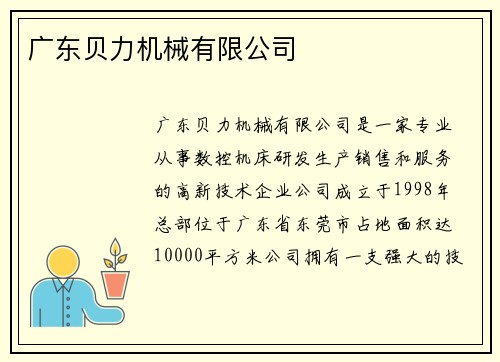 广东贝力机械有限公司